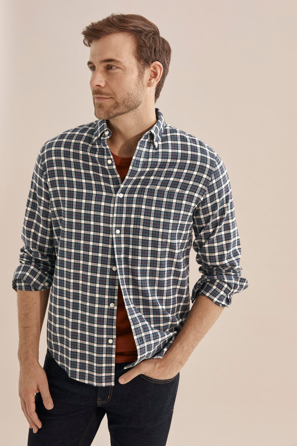 Regular Brushed Check Shirt
