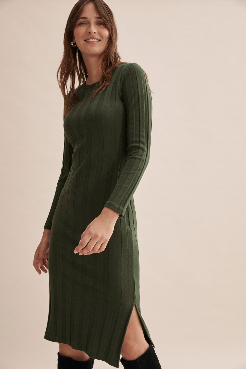 Self Stripe Rib Dress