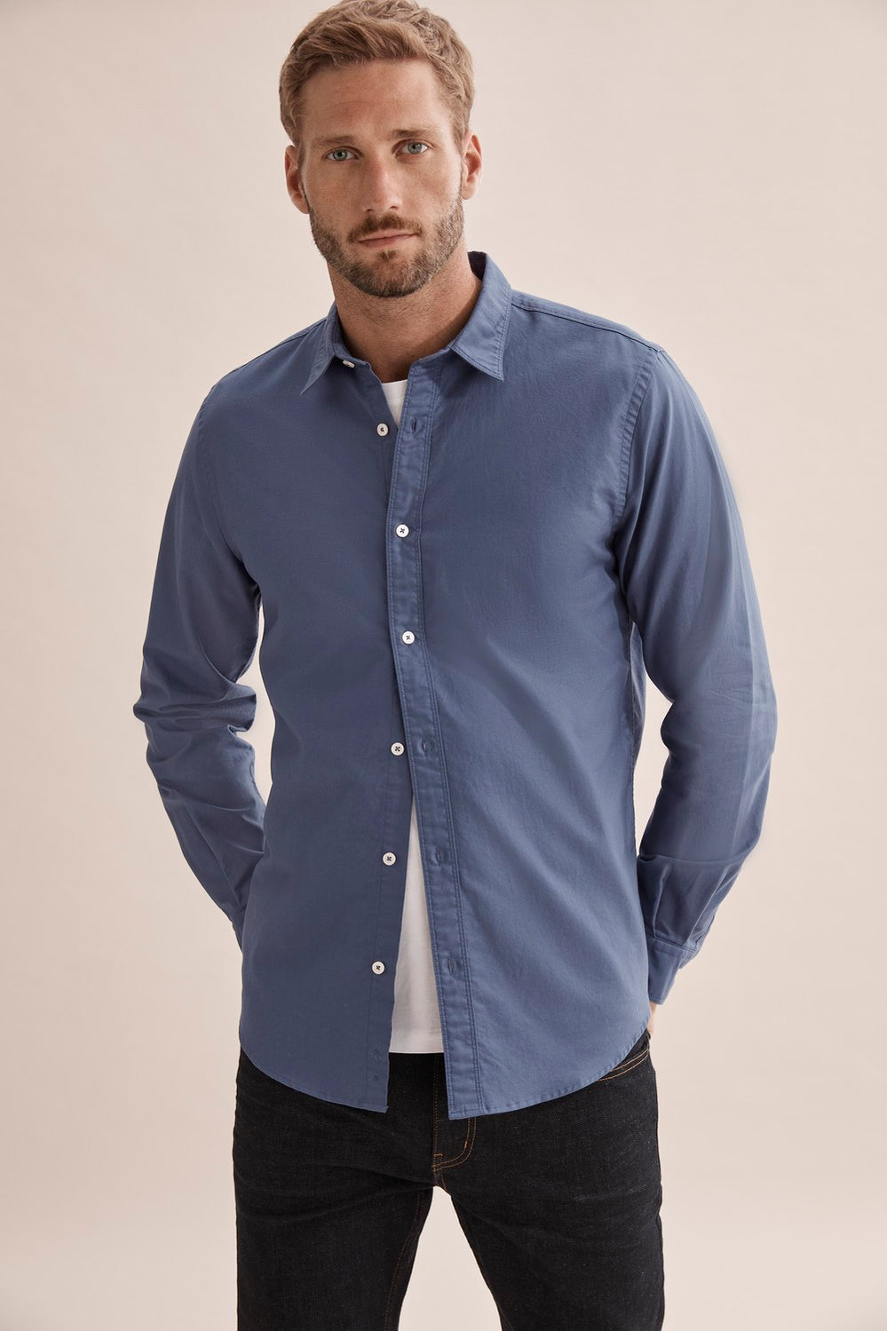 Regular Piece Dyed Twill Shirt