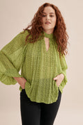 Print Twist Knot Blouse