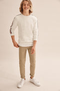 Teen Stripe Tape Crew Sweat