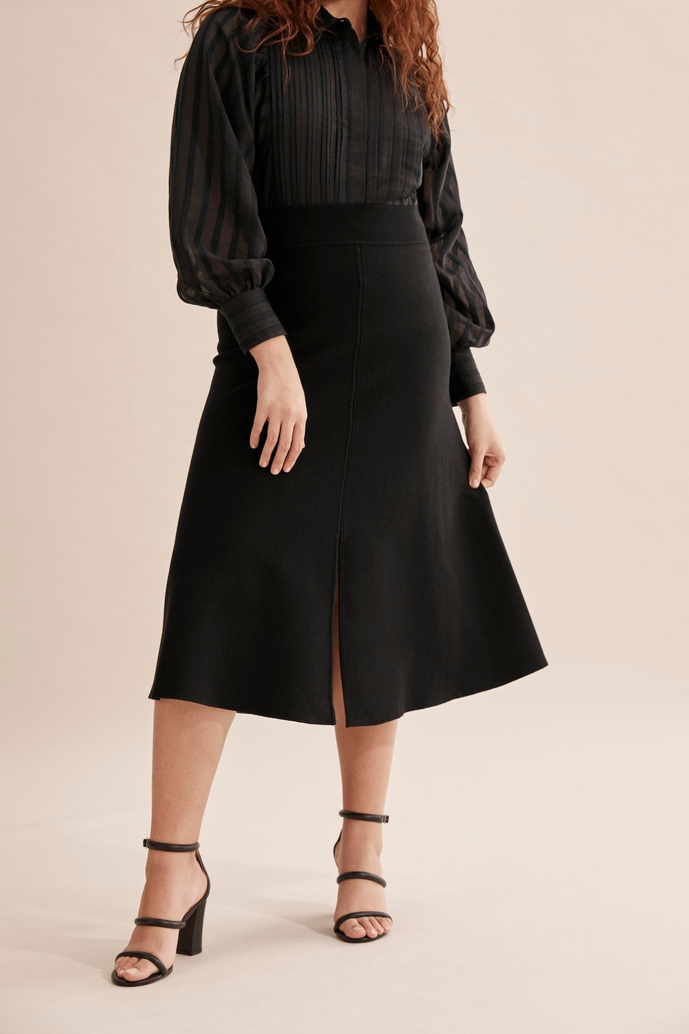 Compact Knit Wool Skirt