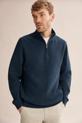 Textured Half Zip Sweat