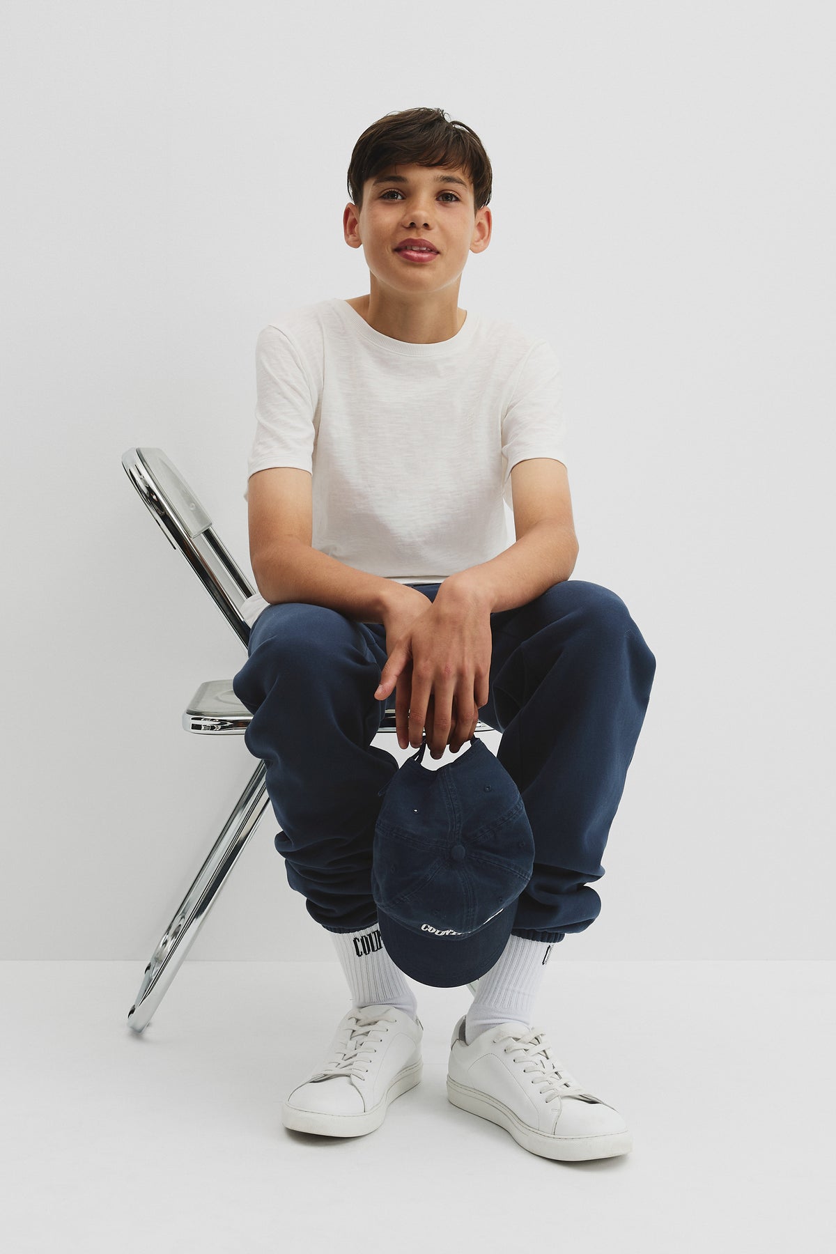 Teen Recycled Cotton Blend Plain Cr Short Sleeve T-Shirt