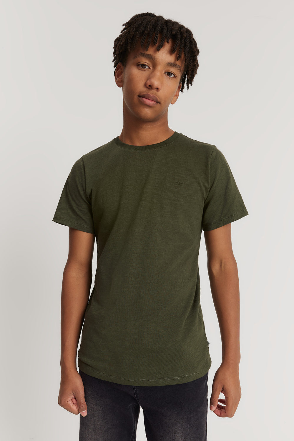 Teen Recycled Cotton Blend Plain Cr Short Sleeve T-Shirt