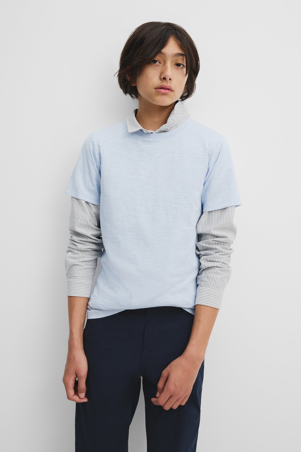 Teen Recycled Cotton Blend Plain Cr Short Sleeve T-Shirt