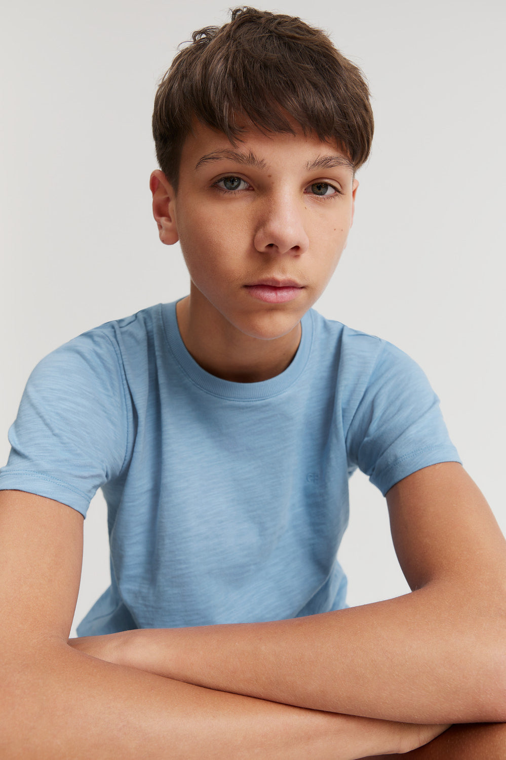 Teen Recycled Cotton Blend Plain Cr Short Sleeve T-Shirt