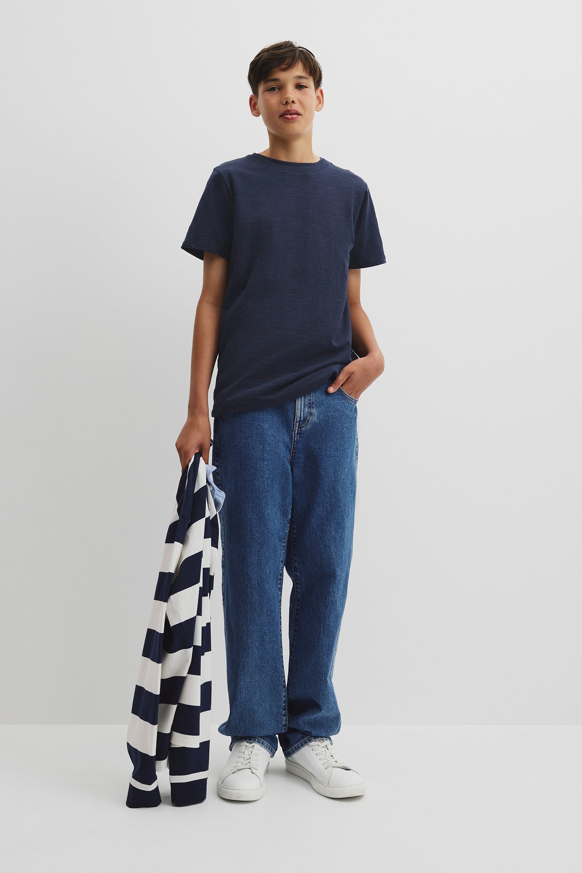Teen Recycled Cotton Blend Plain Cr Short Sleeve T-Shirt