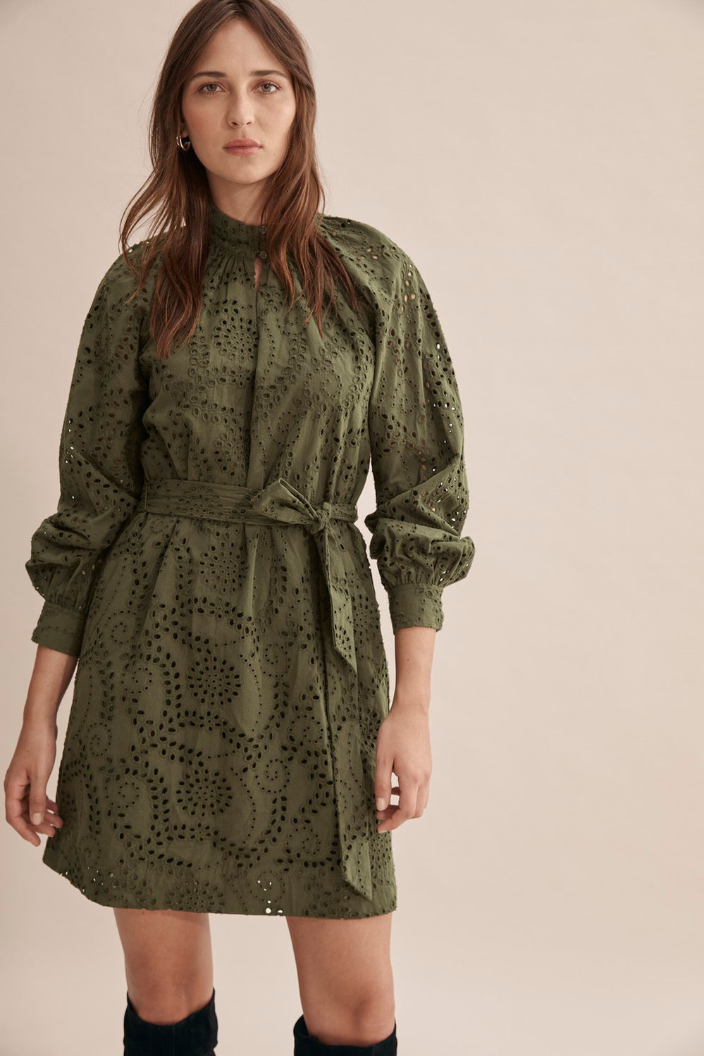 Tonal Broderie Dress