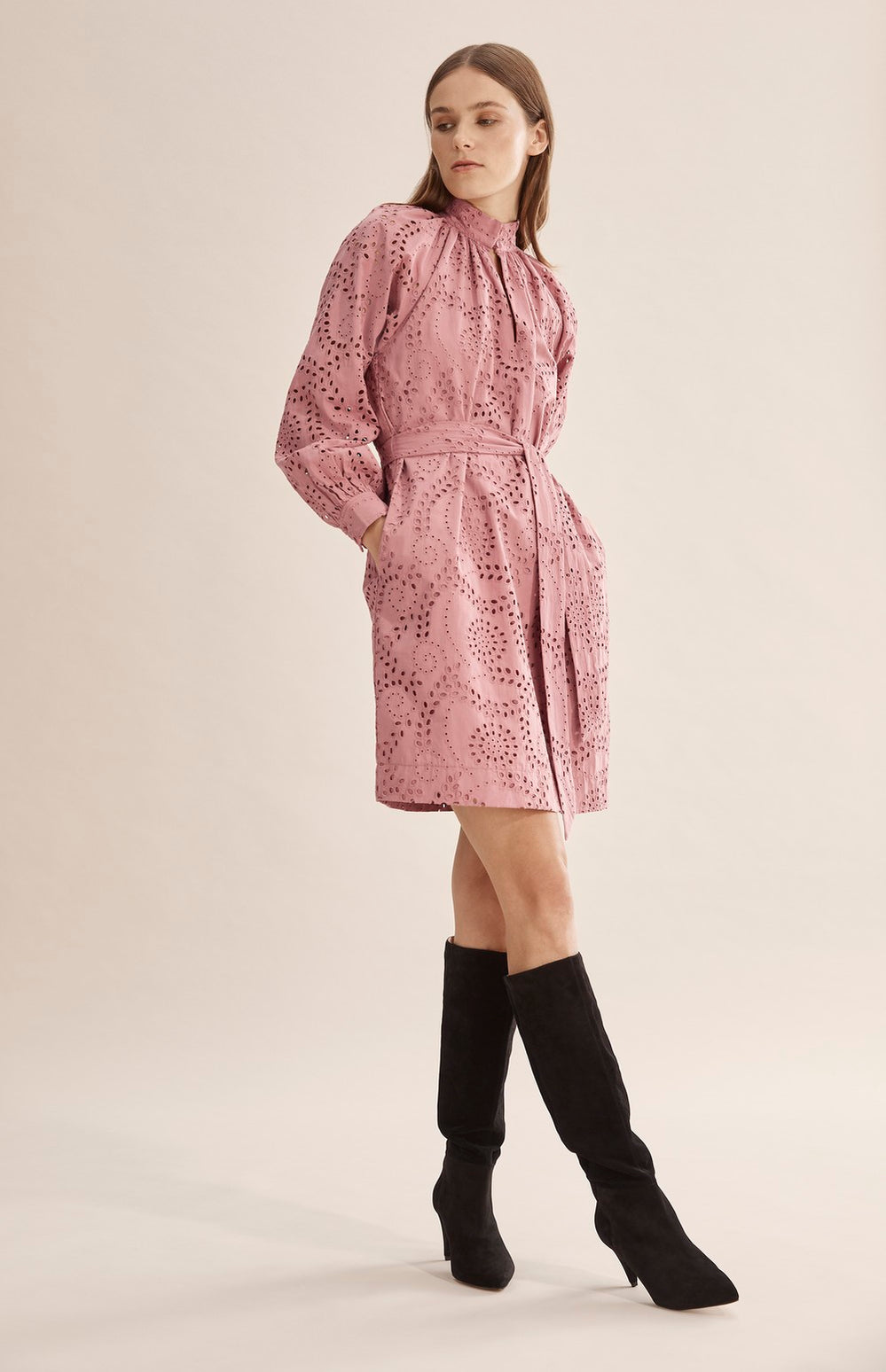 Tonal Broderie Dress