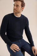 Cotton Cable Crew Knit