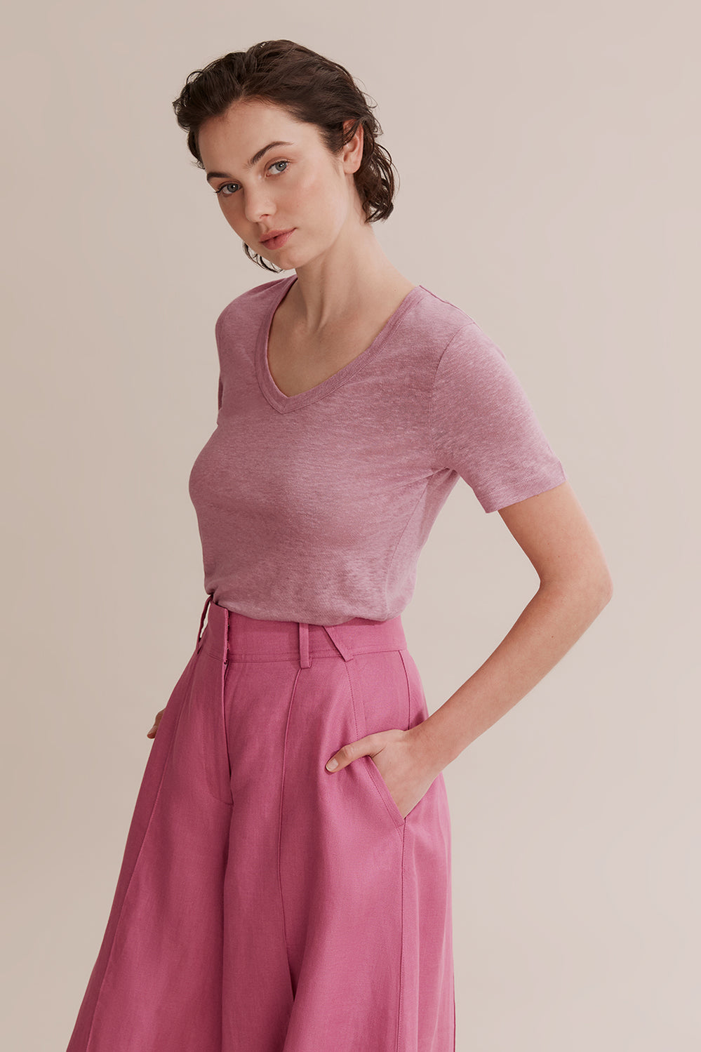 Short Sleeve Linen T-Shirt