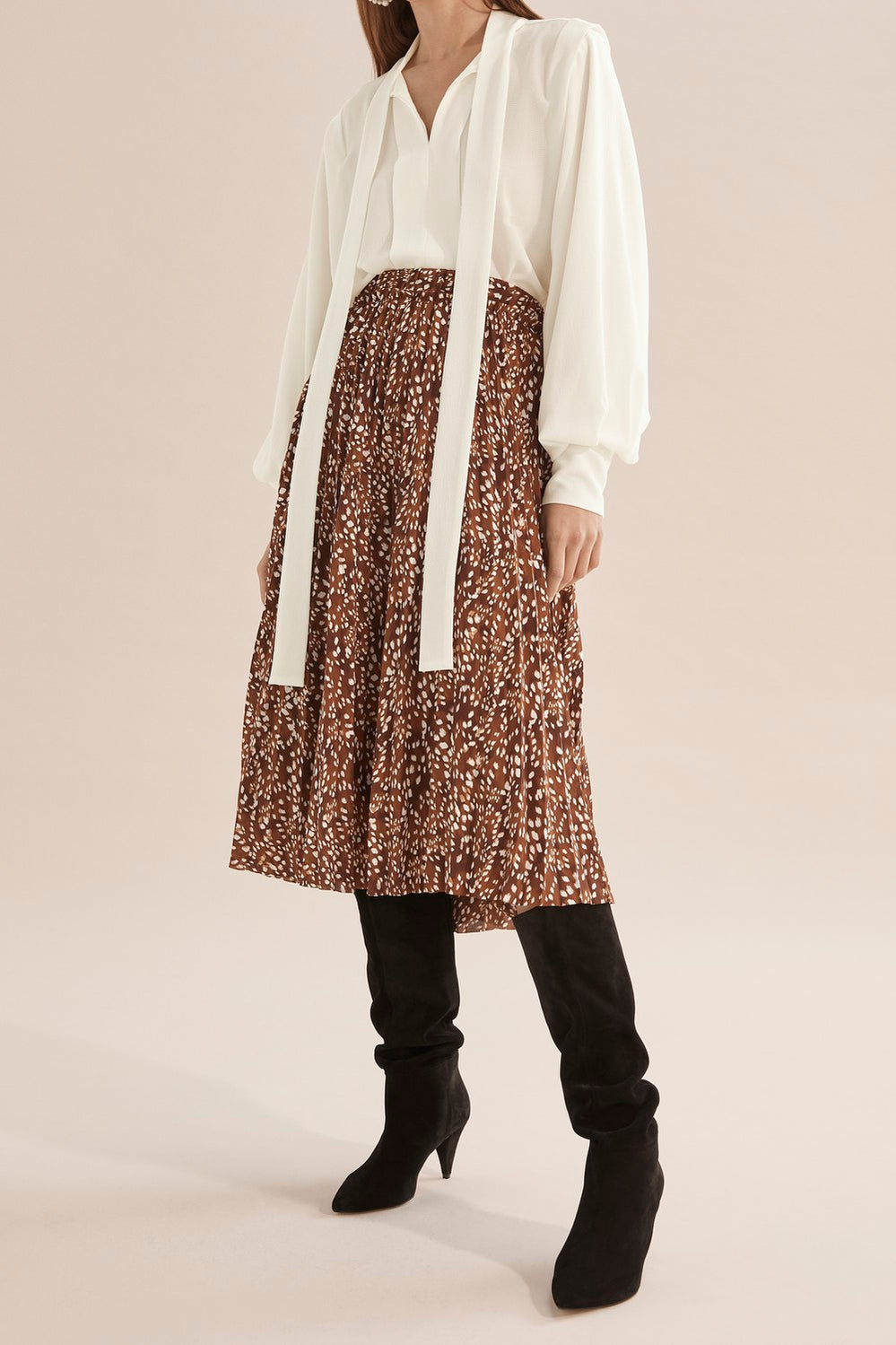 Print Pleat Skirt