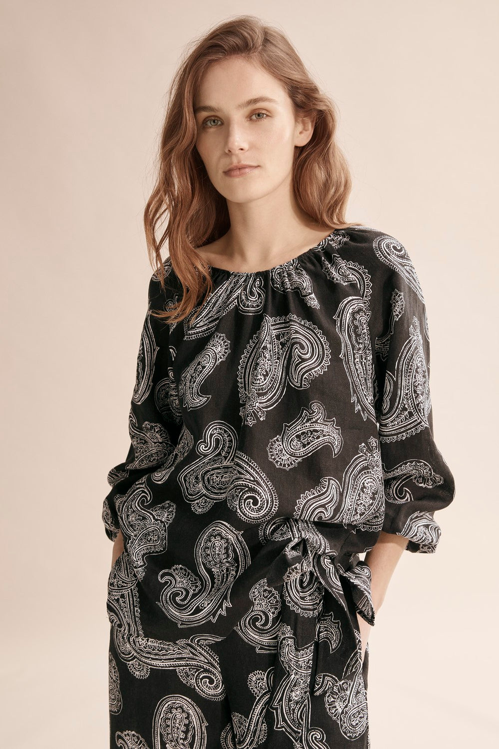 Print Linen Top