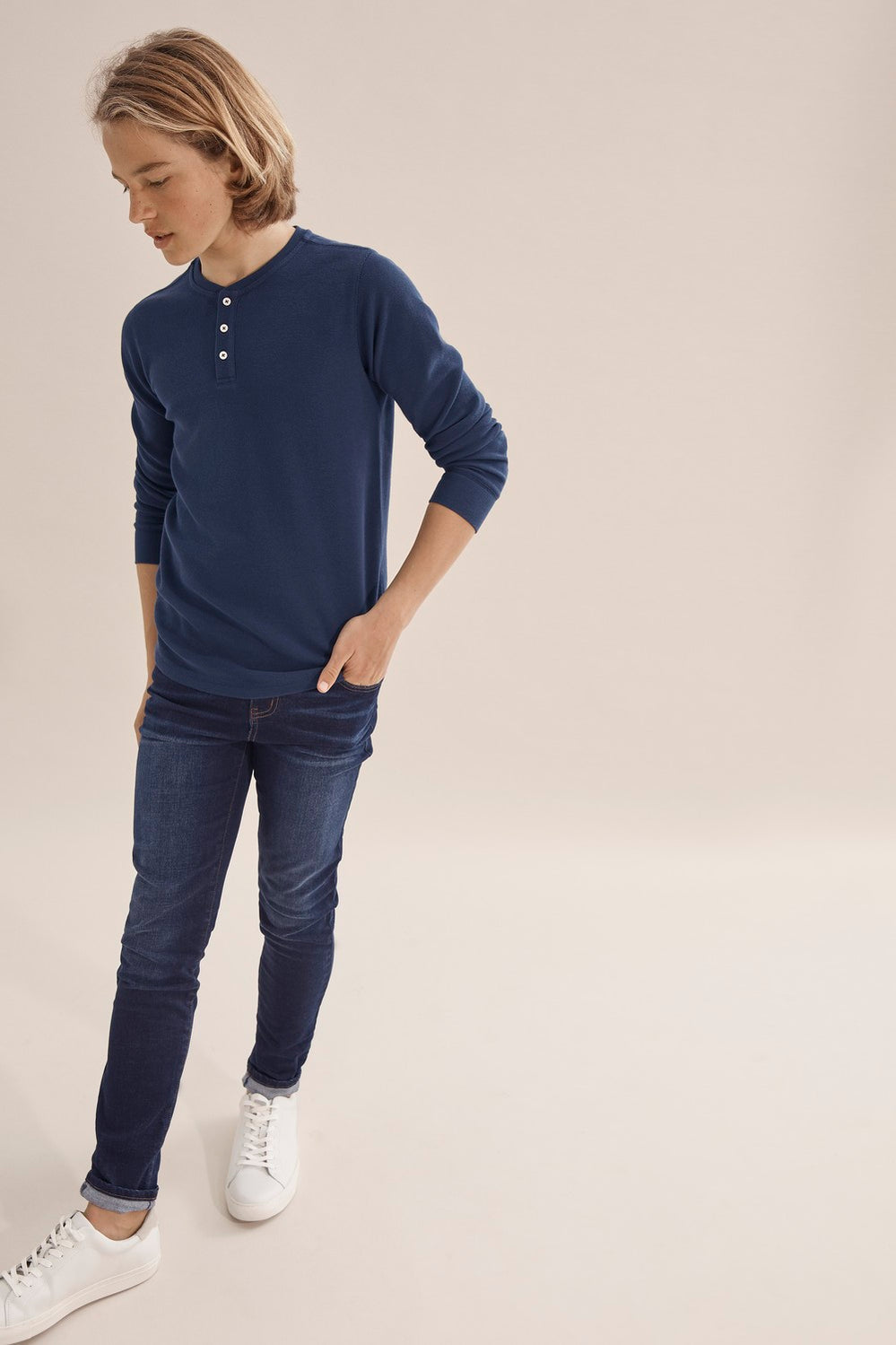 Teen Waffle Henley T-Shirt