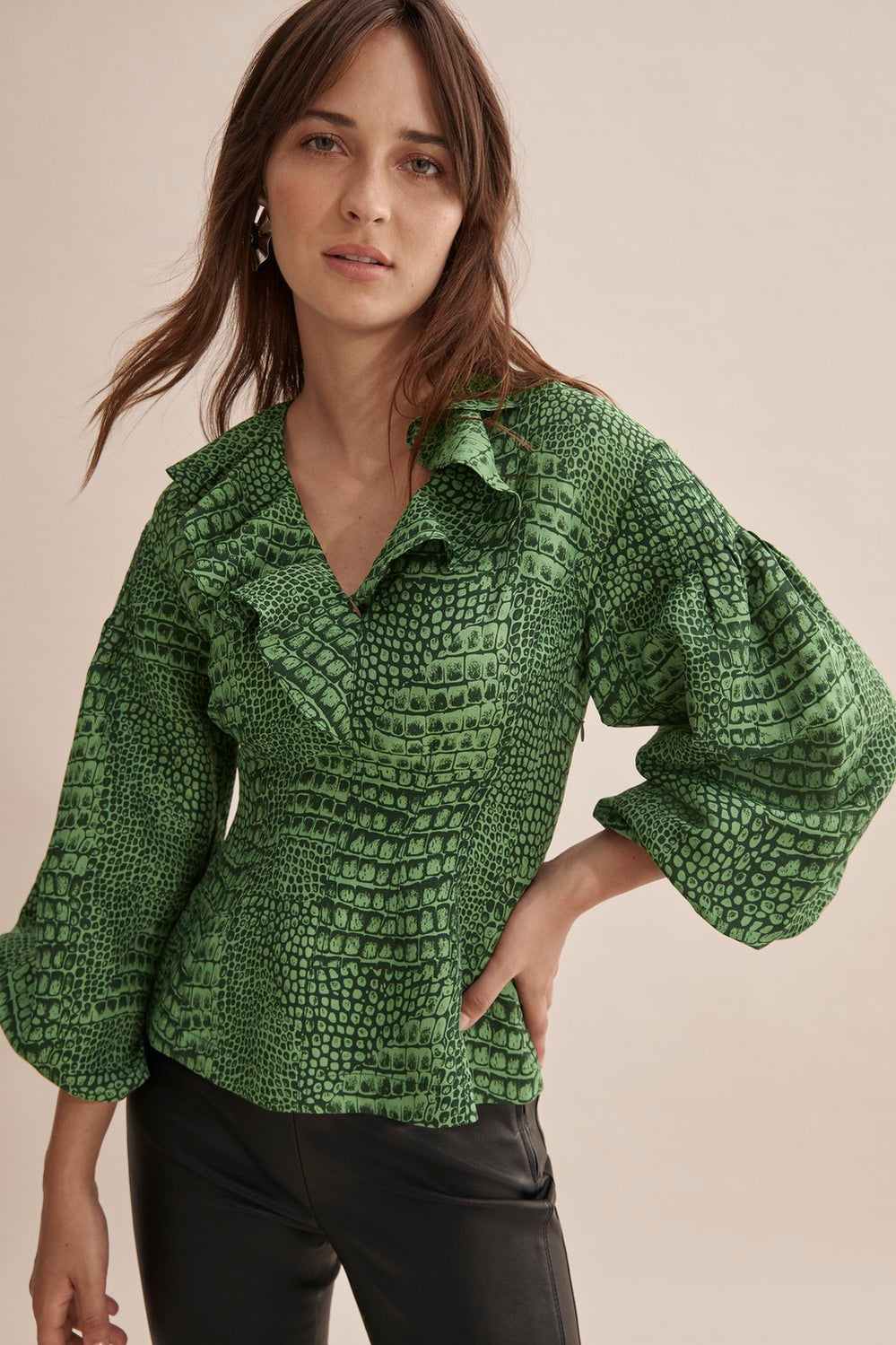 Frill Neckline Blouse