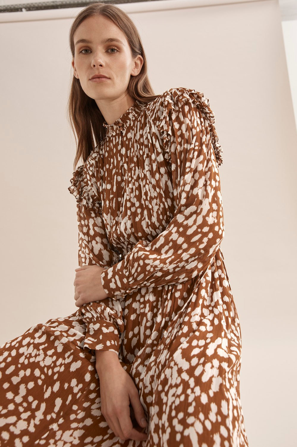 Print Frill Detail Dress