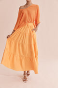 Linen Tiered Maxi Skirt