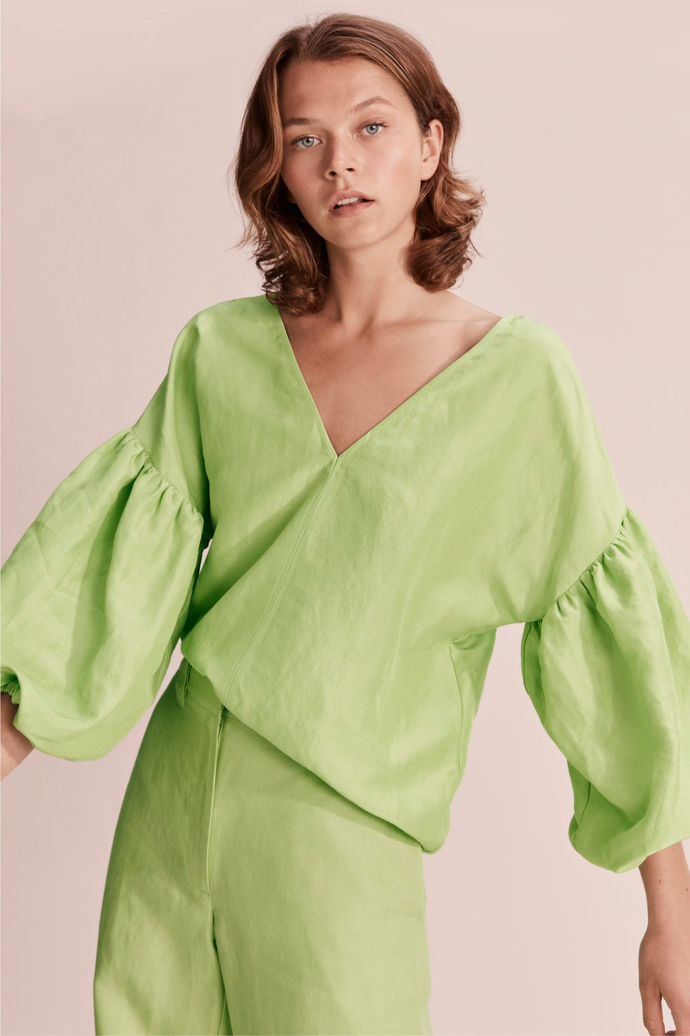 V-Neck Tie Blouse