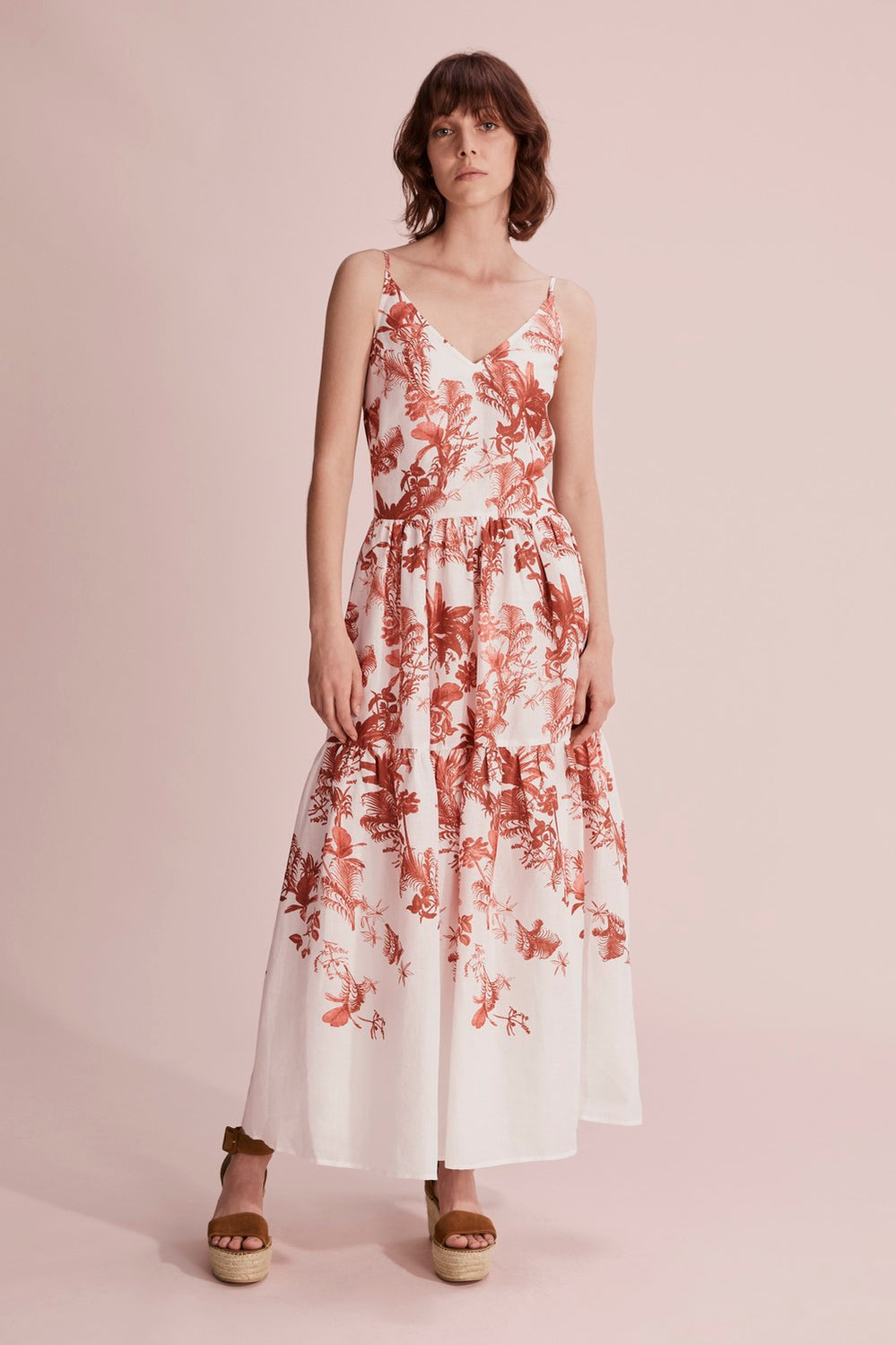 Print Tiered Maxi Dress