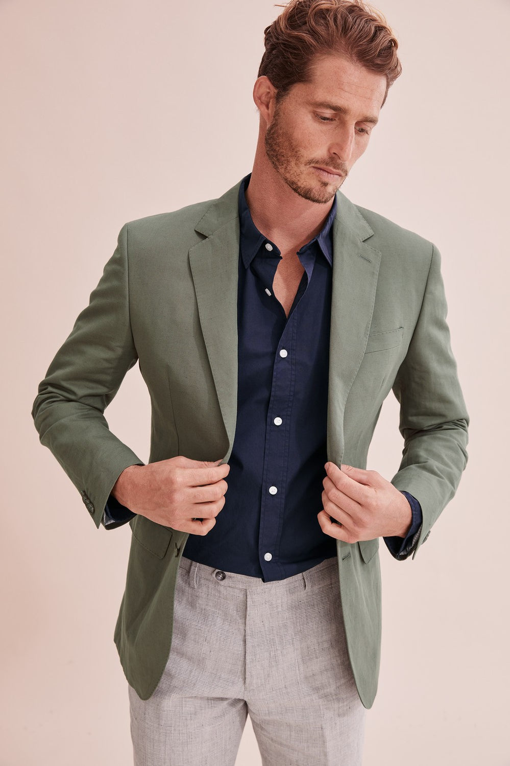 Slim Cotton Linen Blazer