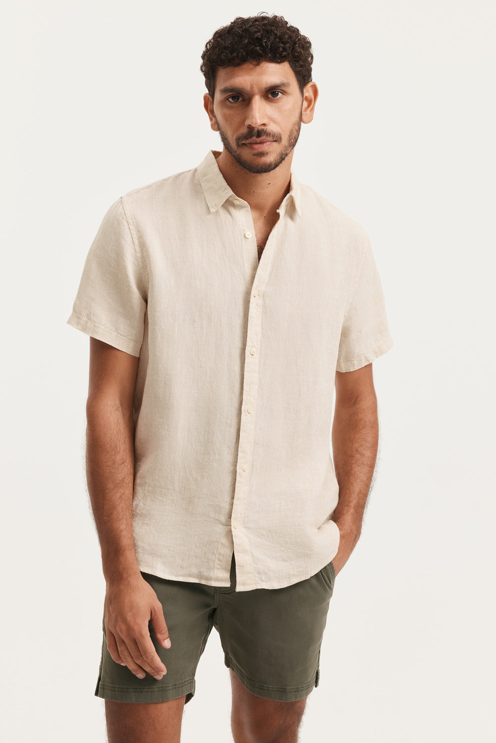 Regular Fit Linen Short Sleeve Shirt