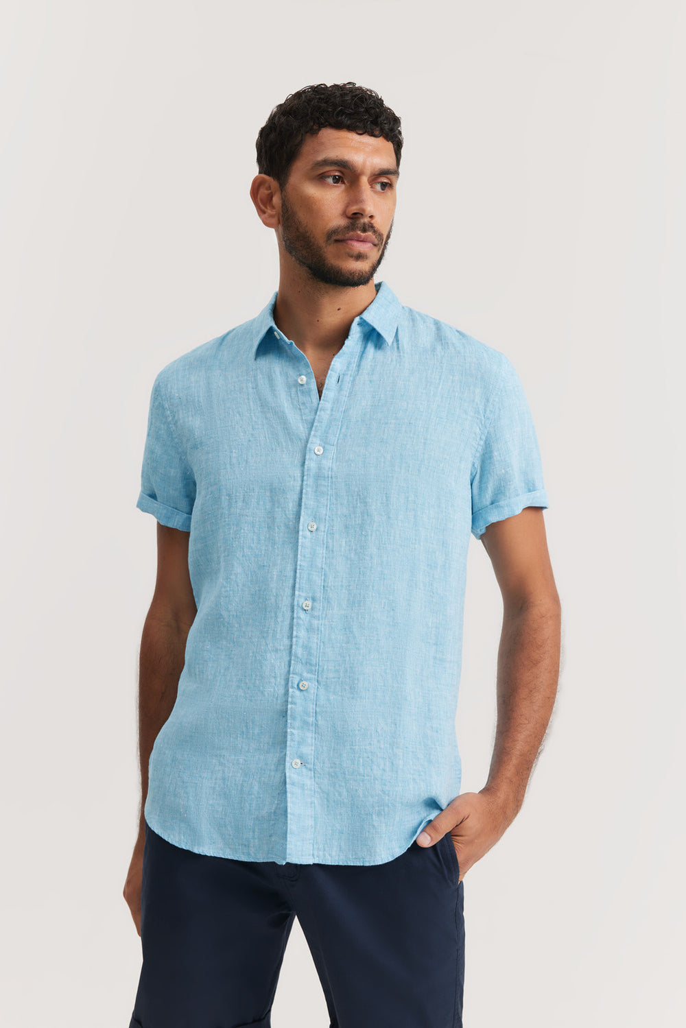 Regular Fit Linen Short Sleeve Shirt