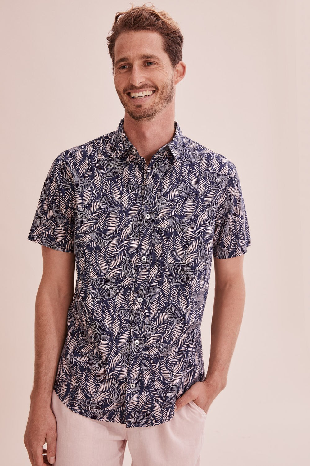 Short Sleeve Regular Leaf Shirt