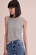 Stripe Jersey Linen Tank