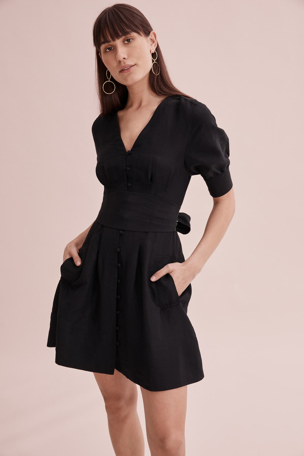 V-Neck Mini Dress