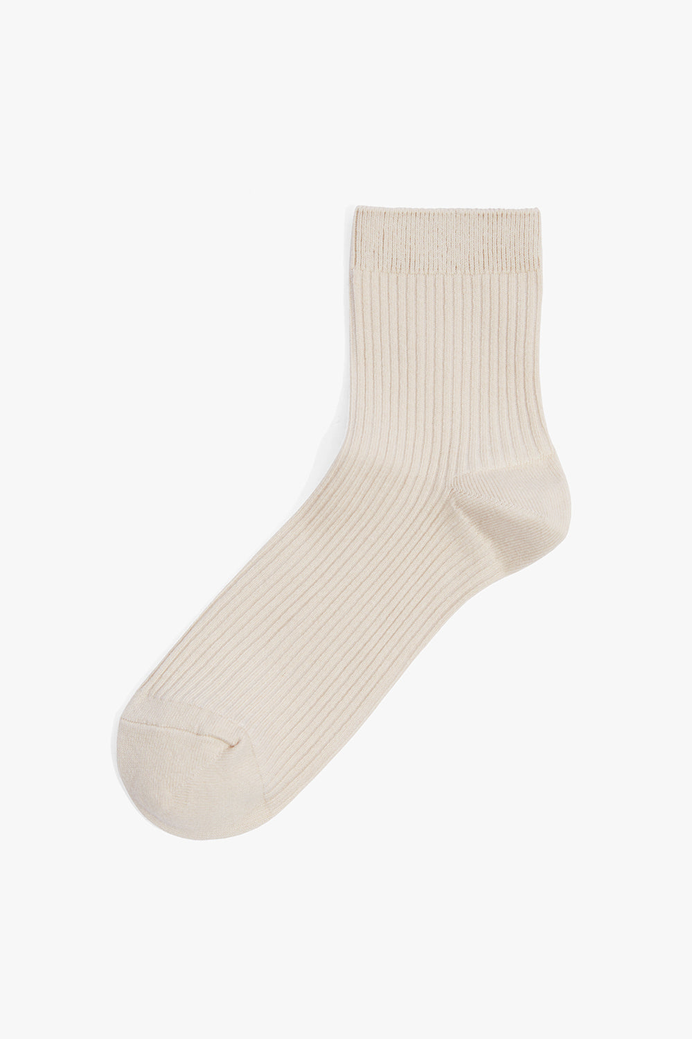 Cotton Ribbed Quarter Crew Sock