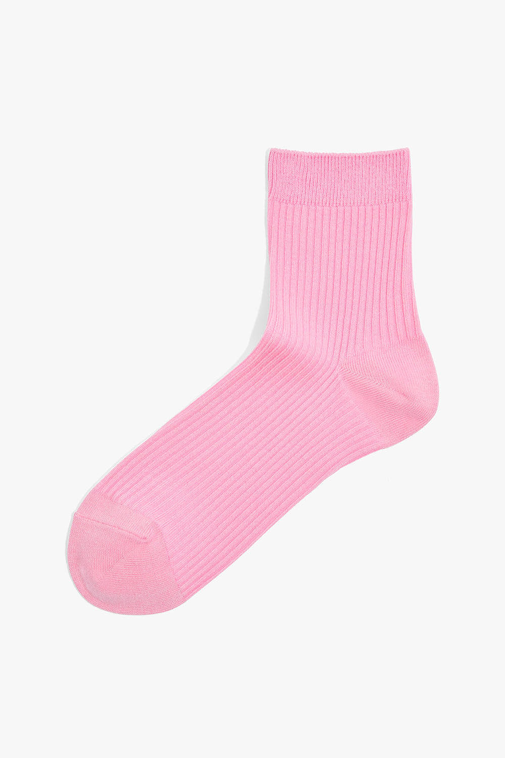 Cotton Ribbed Quarter Crew Sock