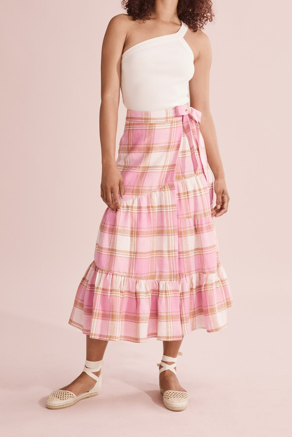 Linen Check Skirt