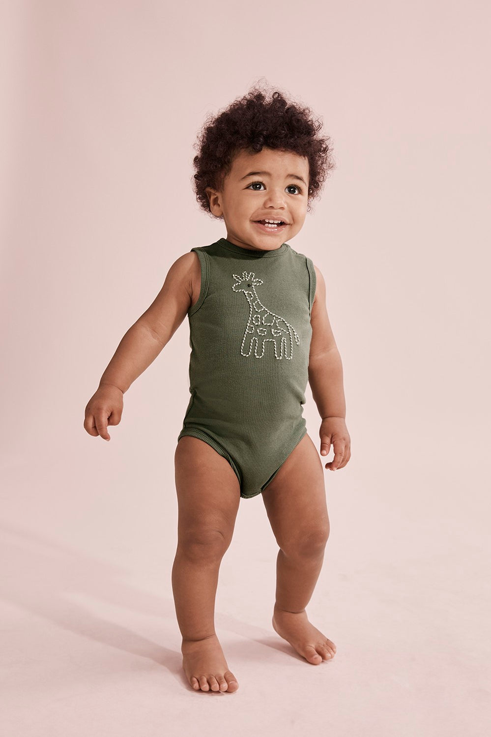 Cotton Giraffe Rib Bodysuit