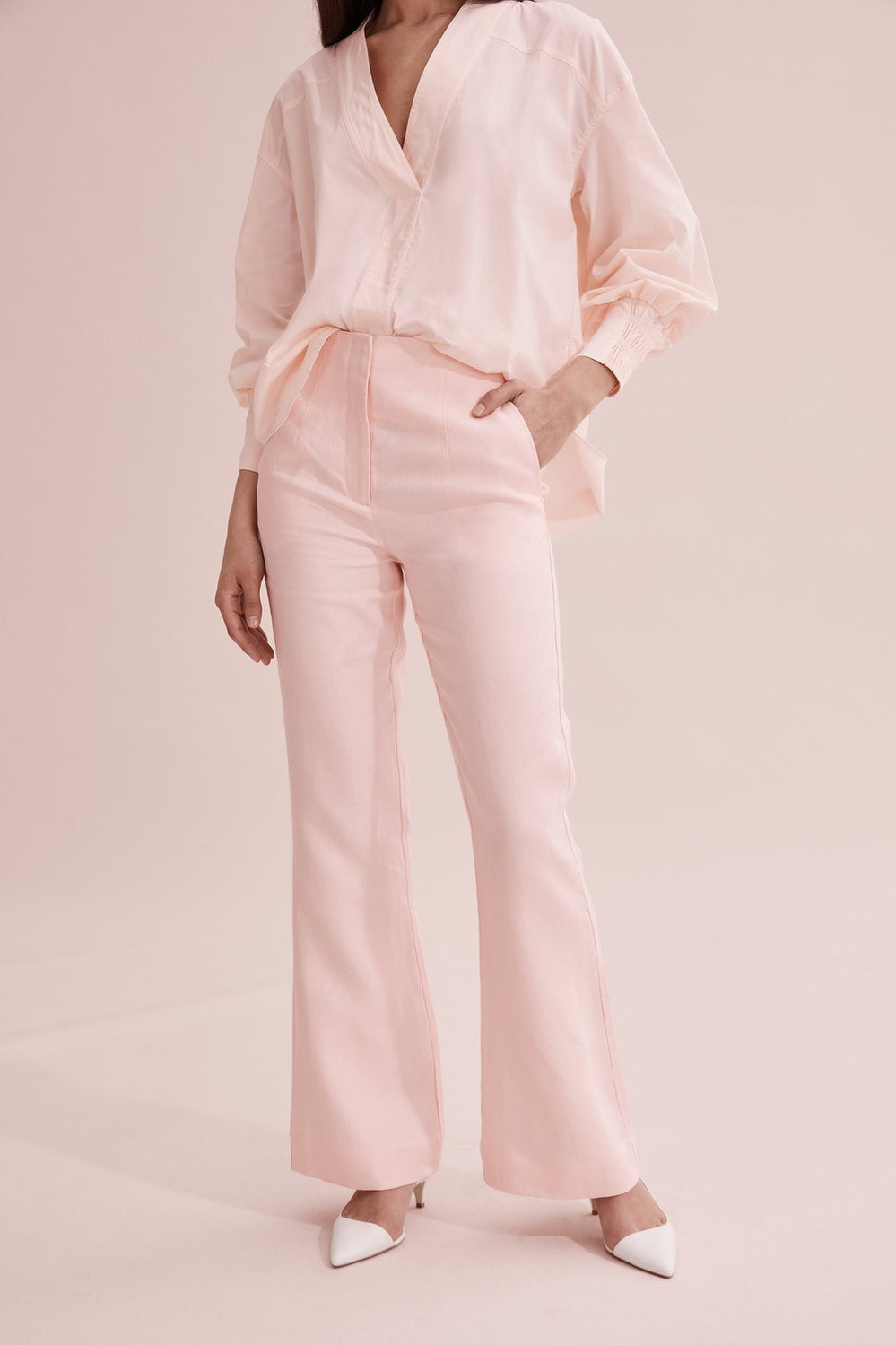Darted Linen Pant
