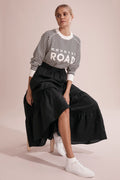 Stripe Flocked Logo Sweat