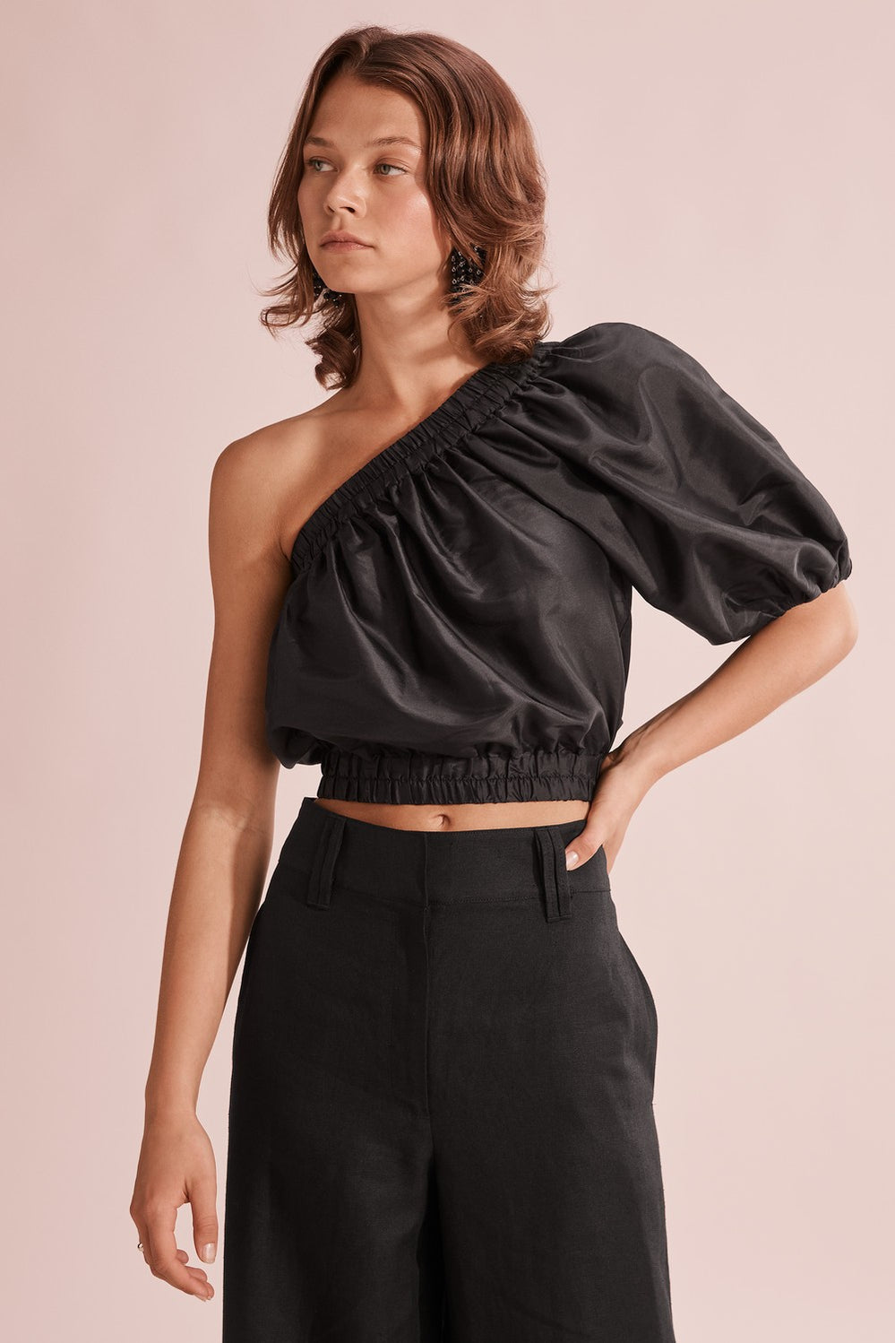 Silk One Shoulder Top