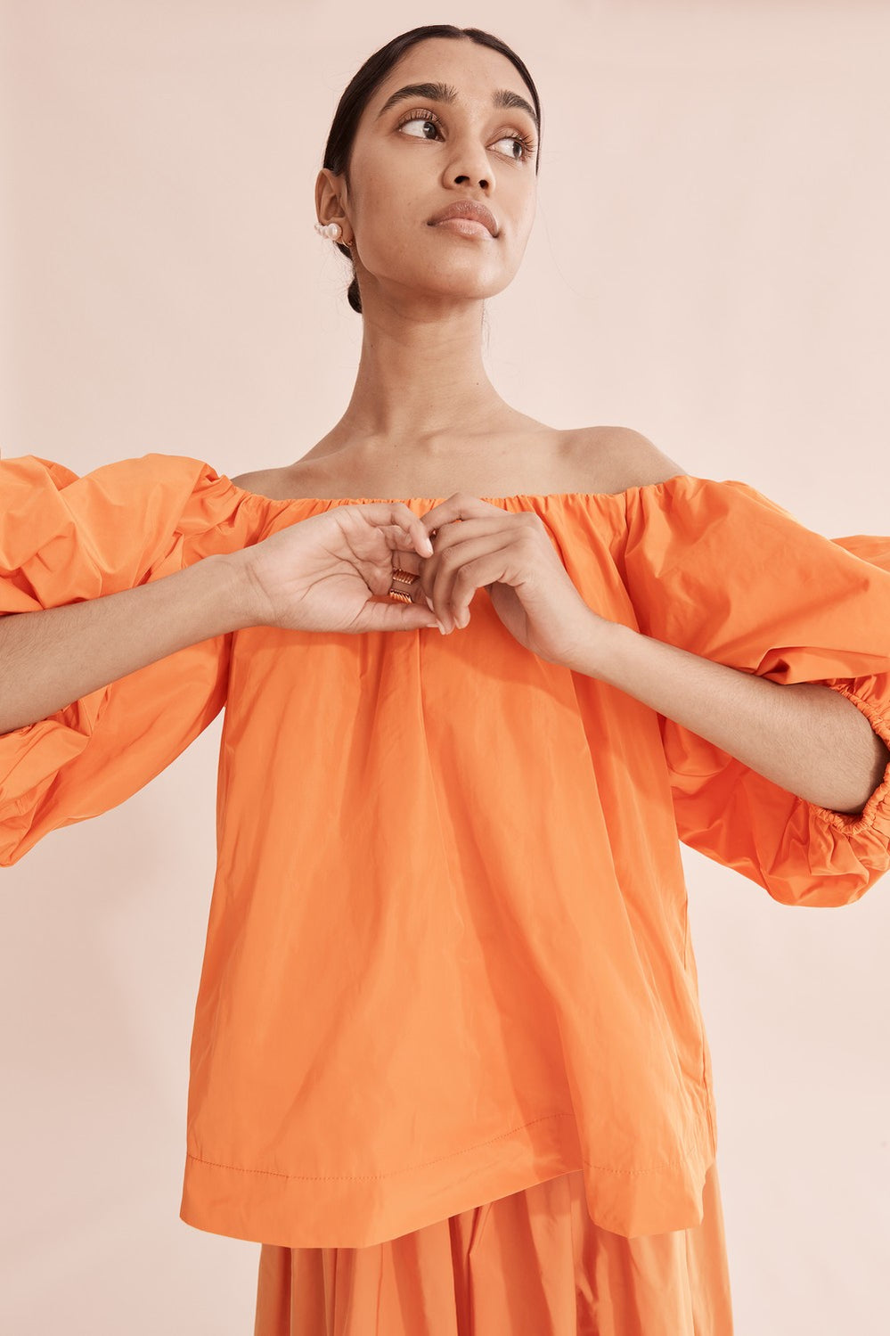 Off Shoulder Taffeta Top