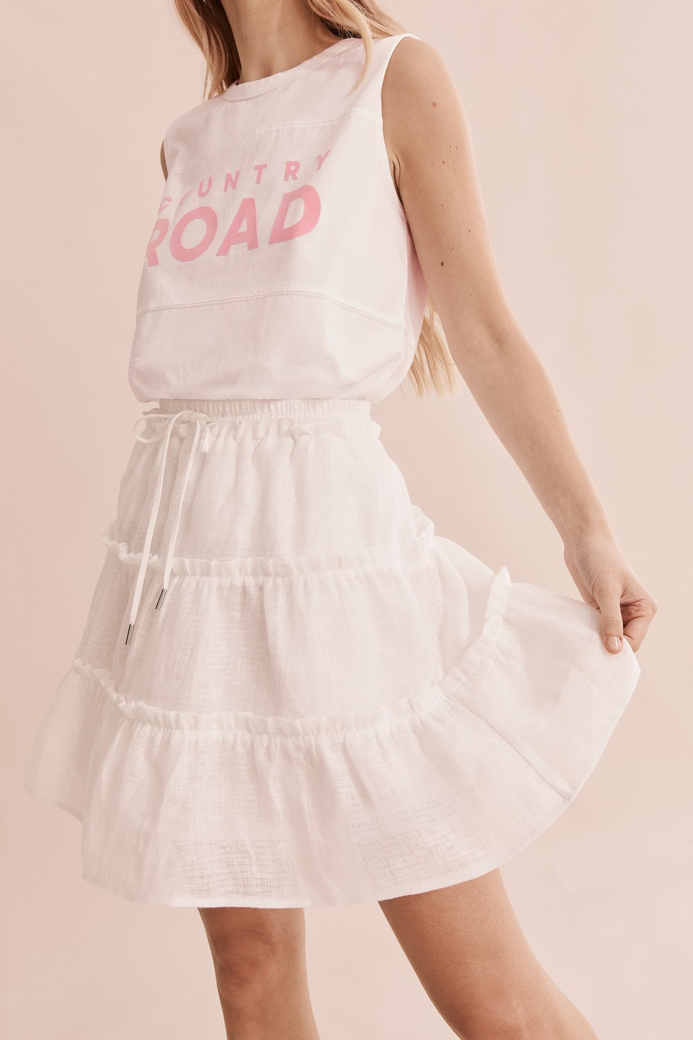 Textured Linen Mini Skirt