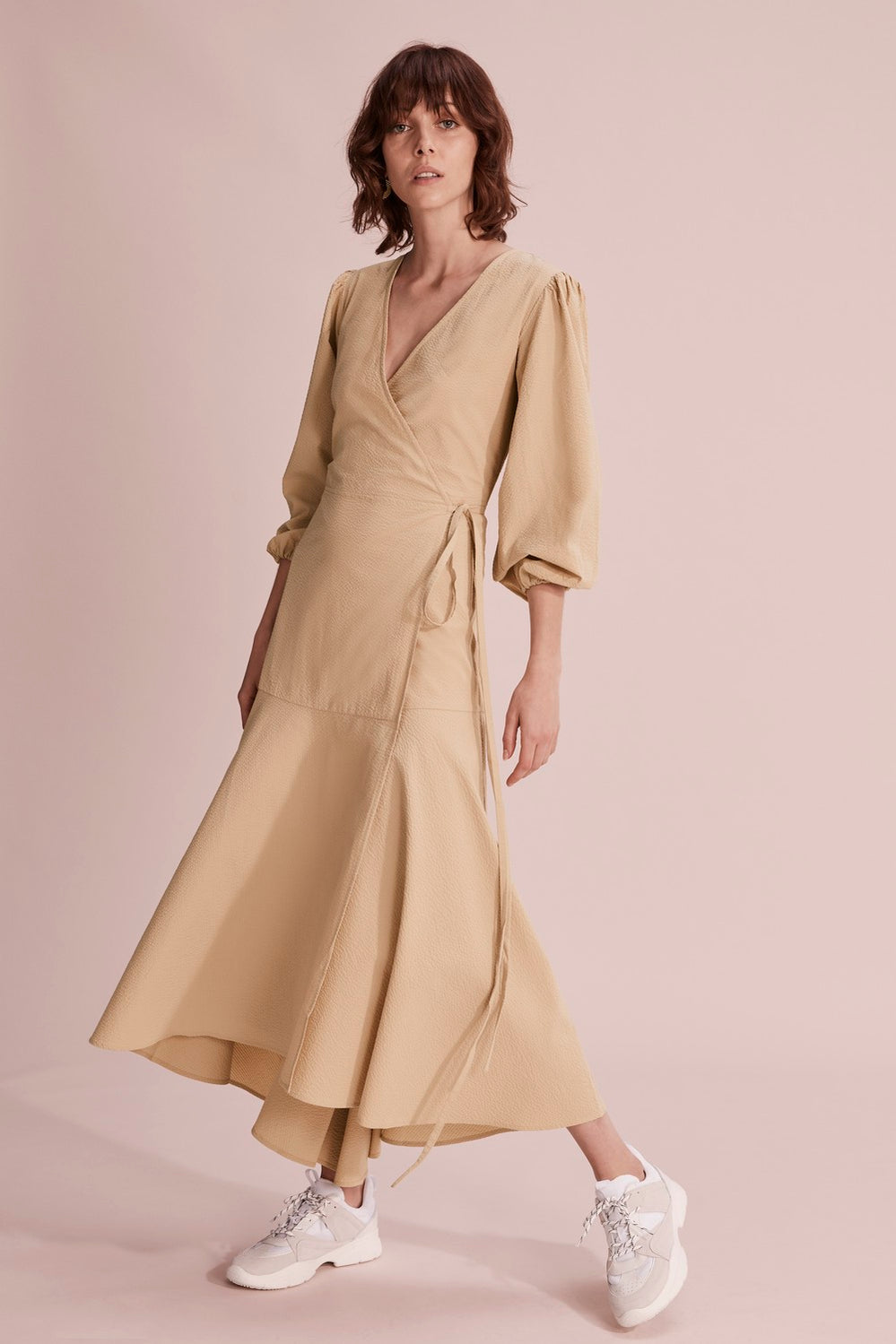 Seersucker Wrap Dress