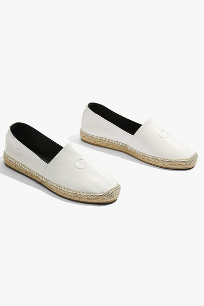 Cr Logo Leather Espadrille