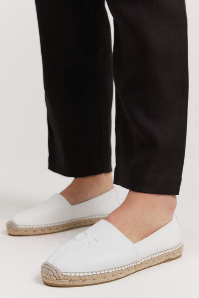 Cr Logo Leather Espadrille