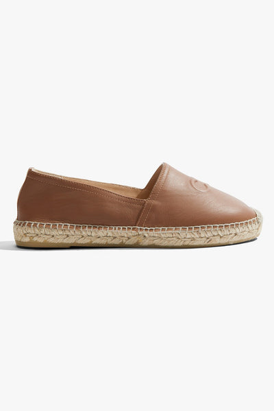 Cr Logo Leather Espadrille