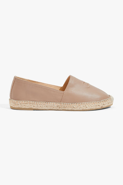 Cr Logo Leather Espadrille