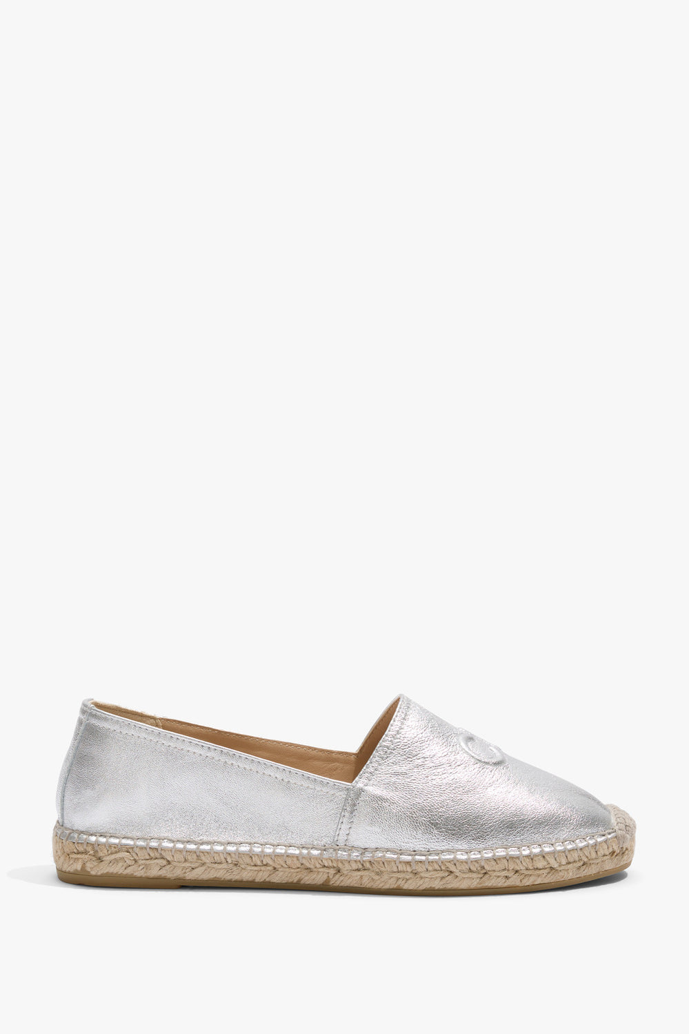 Cr Logo Leather Espadrille