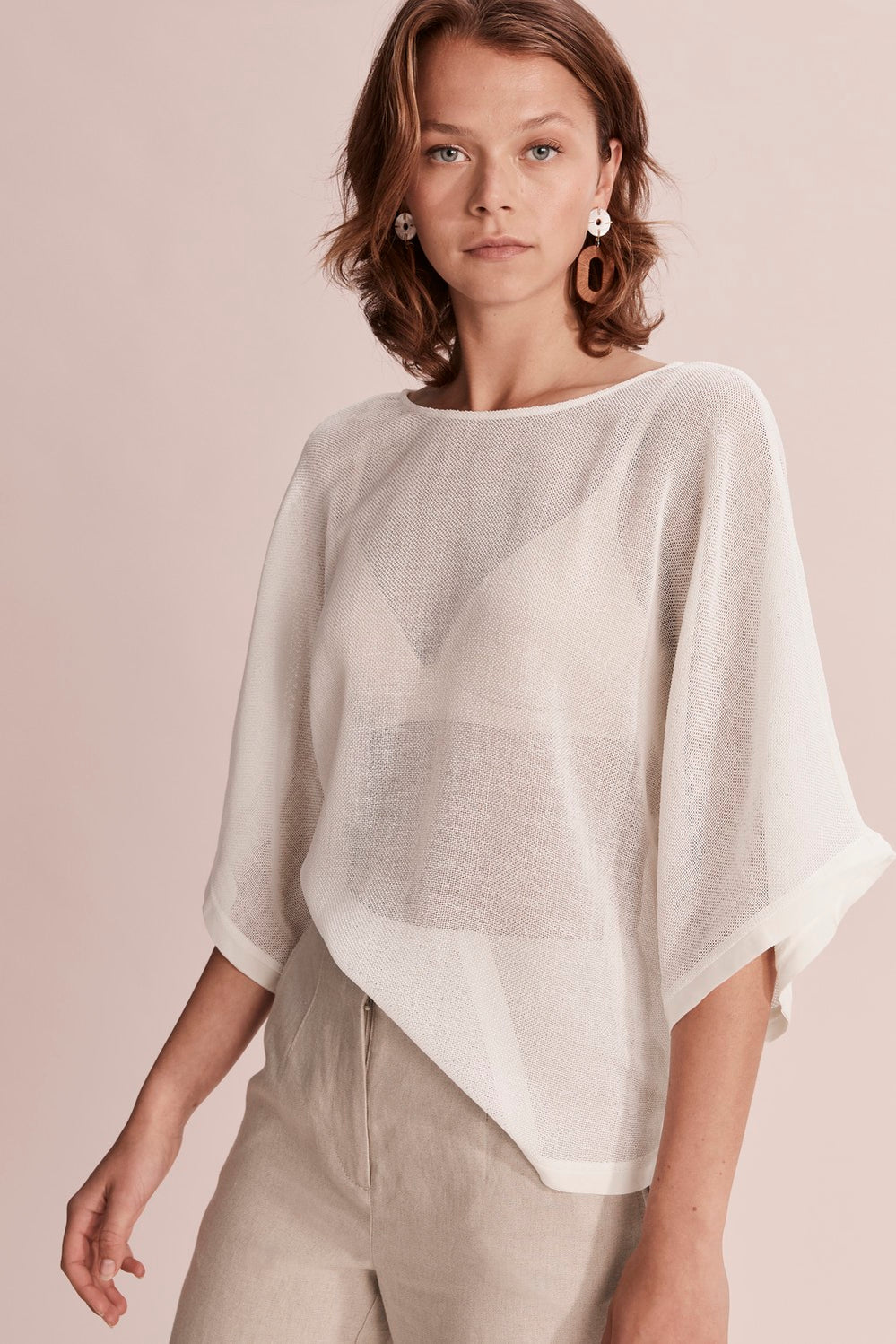 Mesh Kimono Sleeve Top