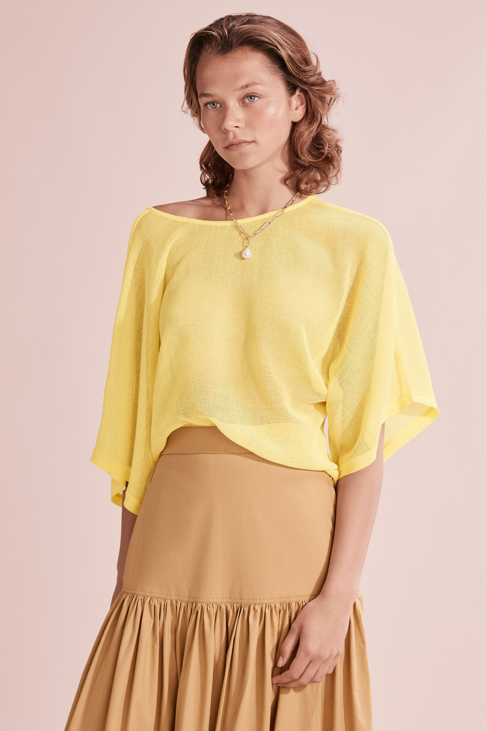 Mesh Kimono Sleeve Top