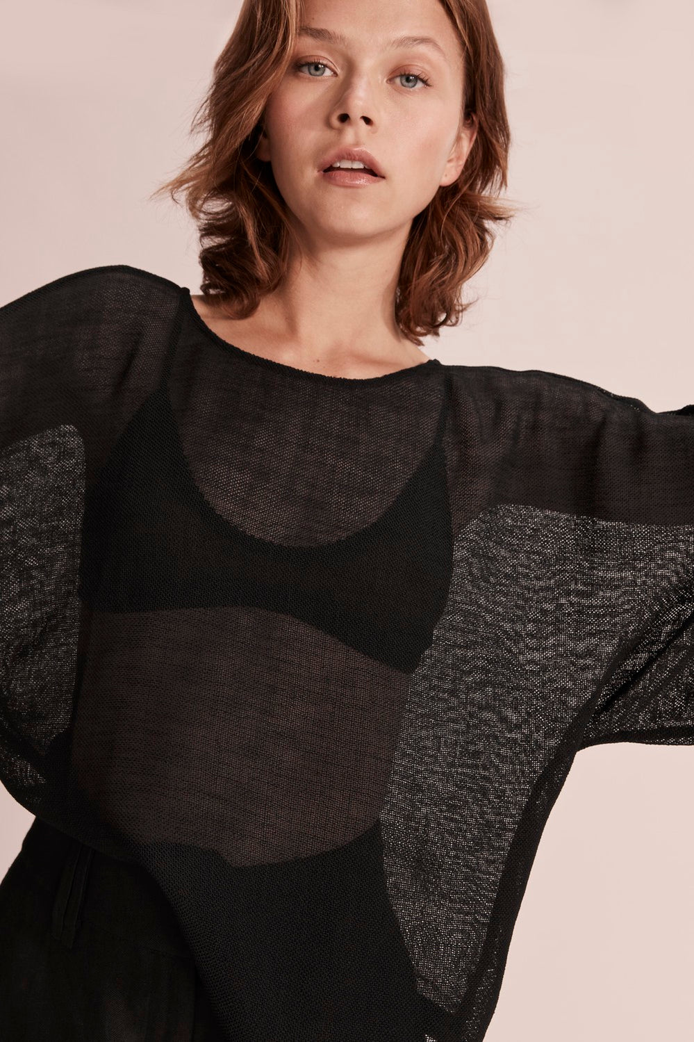Mesh Kimono Sleeve Top