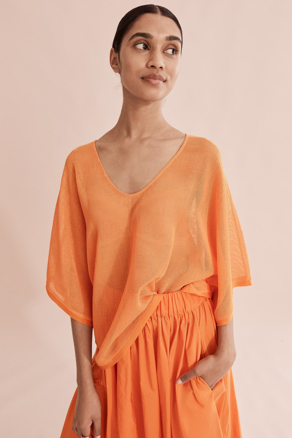 Mesh Kimono Sleeve Top
