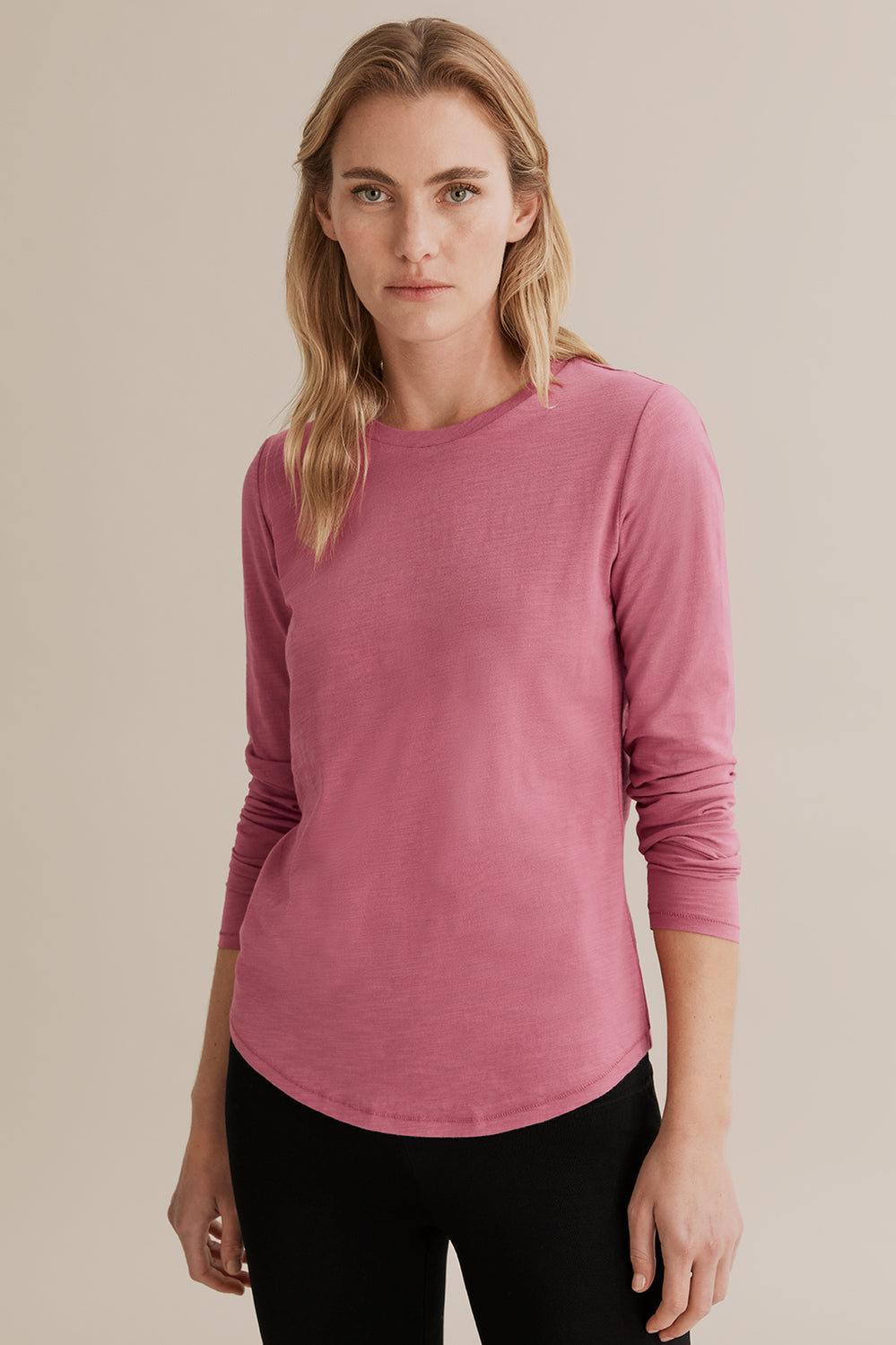 Long Sleeve Cotton Slub T-Shirt